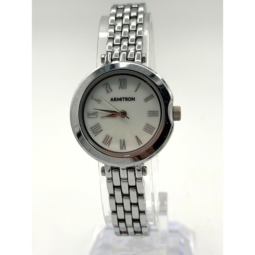 Armitron Women's Silver Tone Bracelet Watch Roman Numerals New Battery Running